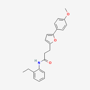 molecular formula C22H23NO3 B11235591 N-(2-ethylphenyl)-3-[5-(4-methoxyphenyl)furan-2-yl]propanamide 