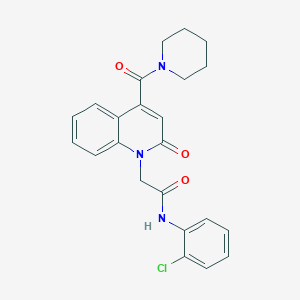 molecular formula C23H22ClN3O3 B11235618 N-(2-chlorophenyl)-2-[2-oxo-4-(piperidin-1-ylcarbonyl)quinolin-1(2H)-yl]acetamide 