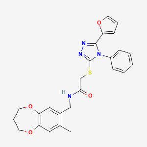 2-{[5-(furan-2-yl)-4-phenyl-4H-1,2,4-triazol-3-yl]sulfanyl}-N-[(8-methyl-3,4-dihydro-2H-1,5-benzodioxepin-7-yl)methyl]acetamide