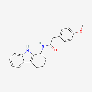 molecular formula C21H22N2O2 B11235644 2-(4-methoxyphenyl)-N-(2,3,4,9-tetrahydro-1H-carbazol-1-yl)acetamide 