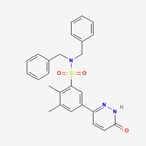 molecular formula C26H25N3O3S B11235646 N,N-dibenzyl-2,3-dimethyl-5-(6-oxo-1,6-dihydropyridazin-3-yl)benzenesulfonamide 