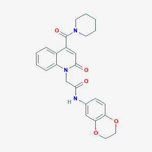 N-(2,3-dihydro-1,4-benzodioxin-6-yl)-2-[2-oxo-4-(piperidin-1-ylcarbonyl)quinolin-1(2H)-yl]acetamide