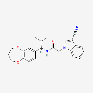 molecular formula C24H25N3O3 B11235654 2-(3-cyano-1H-indol-1-yl)-N-[1-(3,4-dihydro-2H-1,5-benzodioxepin-7-yl)-2-methylpropyl]acetamide 