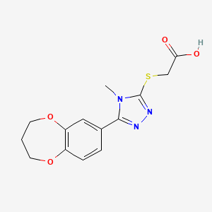 molecular formula C14H15N3O4S B11235666 {[5-(3,4-dihydro-2H-1,5-benzodioxepin-7-yl)-4-methyl-4H-1,2,4-triazol-3-yl]sulfanyl}acetic acid 