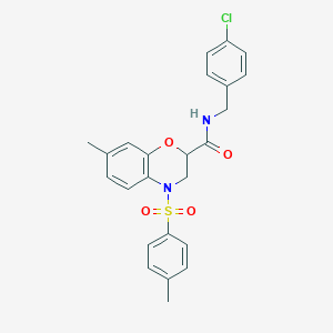 N-(4-chlorobenzyl)-7-methyl-4-[(4-methylphenyl)sulfonyl]-3,4-dihydro-2H-1,4-benzoxazine-2-carboxamide