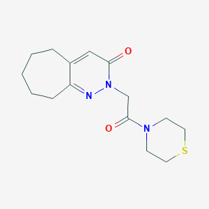 molecular formula C15H21N3O2S B11235689 2-[2-oxo-2-(thiomorpholin-4-yl)ethyl]-2,5,6,7,8,9-hexahydro-3H-cyclohepta[c]pyridazin-3-one 