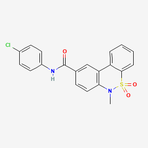 molecular formula C20H15ClN2O3S B11235729 N-(4-chlorophenyl)-6-methyl-6H-dibenzo[c,e][1,2]thiazine-9-carboxamide 5,5-dioxide 