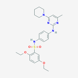 2,5-diethoxy-N-(4-((4-methyl-6-(piperidin-1-yl)pyrimidin-2-yl)amino)phenyl)benzenesulfonamide