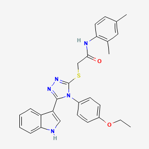 molecular formula C28H27N5O2S B11235768 N-(2,4-Dimethylphenyl)-2-{[4-(4-ethoxyphenyl)-5-(1H-indol-3-YL)-4H-1,2,4-triazol-3-YL]sulfanyl}acetamide 