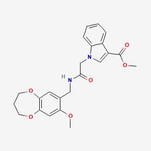 molecular formula C23H24N2O6 B11235779 methyl 1-(2-{[(8-methoxy-3,4-dihydro-2H-1,5-benzodioxepin-7-yl)methyl]amino}-2-oxoethyl)-1H-indole-3-carboxylate 