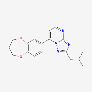 molecular formula C18H20N4O2 B11235786 7-(3,4-dihydro-2H-1,5-benzodioxepin-7-yl)-2-isobutyl[1,2,4]triazolo[1,5-a]pyrimidine 