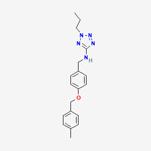 molecular formula C19H23N5O B11235792 N-{4-[(4-methylbenzyl)oxy]benzyl}-2-propyl-2H-tetrazol-5-amine 