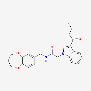 2-(3-butanoyl-1H-indol-1-yl)-N-(3,4-dihydro-2H-1,5-benzodioxepin-7-ylmethyl)acetamide