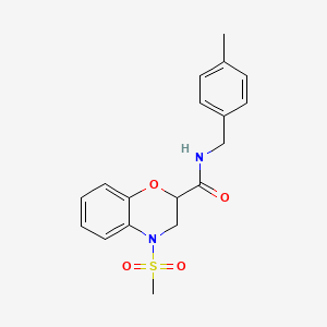 N-(4-methylbenzyl)-4-(methylsulfonyl)-3,4-dihydro-2H-1,4-benzoxazine-2-carboxamide