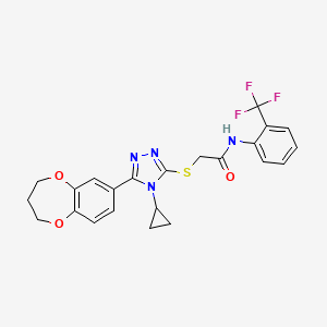 2-{[4-cyclopropyl-5-(3,4-dihydro-2H-1,5-benzodioxepin-7-yl)-4H-1,2,4-triazol-3-yl]sulfanyl}-N-[2-(trifluoromethyl)phenyl]acetamide