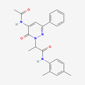 molecular formula C23H24N4O3 B11235837 2-[5-(acetylamino)-6-oxo-3-phenylpyridazin-1(6H)-yl]-N-(2,4-dimethylphenyl)propanamide 