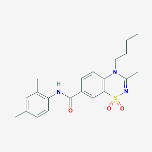 molecular formula C21H25N3O3S B11235848 4-butyl-N-(2,4-dimethylphenyl)-3-methyl-4H-1,2,4-benzothiadiazine-7-carboxamide 1,1-dioxide 