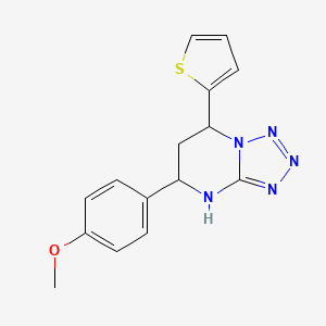 molecular formula C15H15N5OS B11235863 5-(4-Methoxyphenyl)-7-(thiophen-2-yl)-4,5,6,7-tetrahydrotetrazolo[1,5-a]pyrimidine 