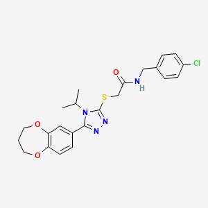 N-(4-chlorobenzyl)-2-{[5-(3,4-dihydro-2H-1,5-benzodioxepin-7-yl)-4-(propan-2-yl)-4H-1,2,4-triazol-3-yl]sulfanyl}acetamide