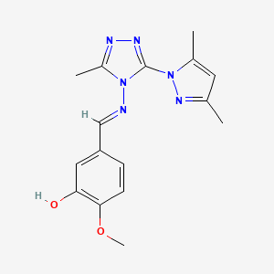 5-[(E)-{[3-(3,5-dimethyl-1H-pyrazol-1-yl)-5-methyl-4H-1,2,4-triazol-4-yl]imino}methyl]-2-methoxyphenol