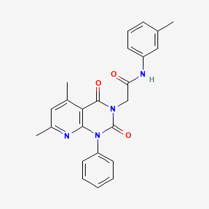 molecular formula C24H22N4O3 B11235883 2-(5,7-dimethyl-2,4-dioxo-1-phenyl-1,4-dihydropyrido[2,3-d]pyrimidin-3(2H)-yl)-N-(3-methylphenyl)acetamide 