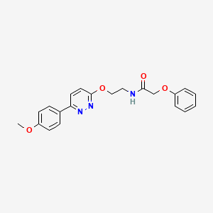 molecular formula C21H21N3O4 B11235903 N-(2-((6-(4-methoxyphenyl)pyridazin-3-yl)oxy)ethyl)-2-phenoxyacetamide 