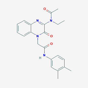 molecular formula C22H24N4O3 B11235924 N-(4-{2-[(3,4-dimethylphenyl)amino]-2-oxoethyl}-3-oxo-3,4-dihydroquinoxalin-2-yl)-N-ethylacetamide 