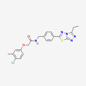 molecular formula C21H20ClN5O2S B11235927 2-(4-chloro-3-methylphenoxy)-N-[4-(3-ethyl[1,2,4]triazolo[3,4-b][1,3,4]thiadiazol-6-yl)benzyl]acetamide 