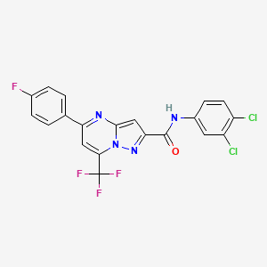 molecular formula C20H10Cl2F4N4O B11235947 N-(3,4-dichlorophenyl)-5-(4-fluorophenyl)-7-(trifluoromethyl)pyrazolo[1,5-a]pyrimidine-2-carboxamide 