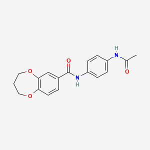 N-(4-acetamidophenyl)-3,4-dihydro-2H-1,5-benzodioxepine-7-carboxamide