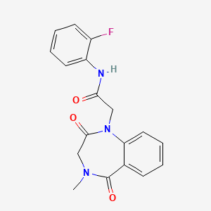 molecular formula C18H16FN3O3 B11235958 N-(2-fluorophenyl)-2-(4-methyl-2,5-dioxo-2,3,4,5-tetrahydro-1H-1,4-benzodiazepin-1-yl)acetamide 