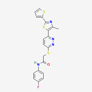 N-(4-fluorophenyl)-2-((6-(4-methyl-2-(thiophen-2-yl)thiazol-5-yl)pyridazin-3-yl)thio)acetamide