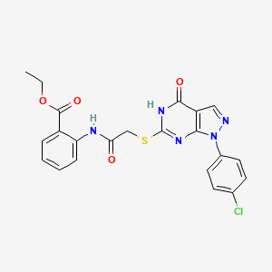 ethyl 2-[({[1-(4-chlorophenyl)-4-oxo-4,5-dihydro-1H-pyrazolo[3,4-d]pyrimidin-6-yl]thio}acetyl)amino]benzoate