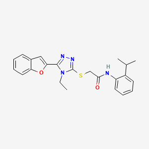 molecular formula C23H24N4O2S B11235988 2-{[5-(1-benzofuran-2-yl)-4-ethyl-4H-1,2,4-triazol-3-yl]sulfanyl}-N-[2-(propan-2-yl)phenyl]acetamide 