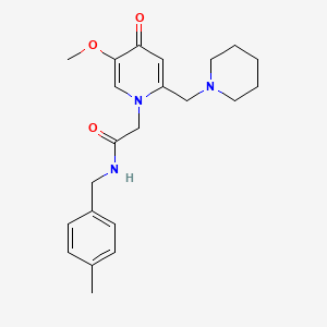 2-(5-methoxy-4-oxo-2-(piperidin-1-ylmethyl)pyridin-1(4H)-yl)-N-(4-methylbenzyl)acetamide