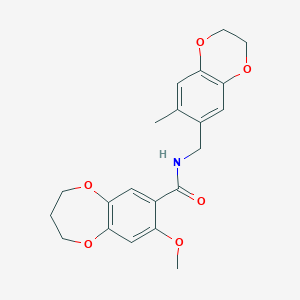 8-methoxy-N-[(7-methyl-2,3-dihydro-1,4-benzodioxin-6-yl)methyl]-3,4-dihydro-2H-1,5-benzodioxepine-7-carboxamide