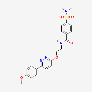 molecular formula C22H24N4O5S B11235997 4-(N,N-dimethylsulfamoyl)-N-(2-((6-(4-methoxyphenyl)pyridazin-3-yl)oxy)ethyl)benzamide 