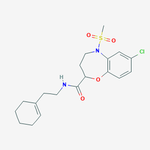 7-chloro-N-[2-(cyclohex-1-en-1-yl)ethyl]-5-(methylsulfonyl)-2,3,4,5-tetrahydro-1,5-benzoxazepine-2-carboxamide