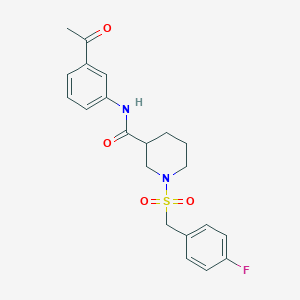 molecular formula C21H23FN2O4S B11236021 N-(3-acetylphenyl)-1-[(4-fluorobenzyl)sulfonyl]piperidine-3-carboxamide 