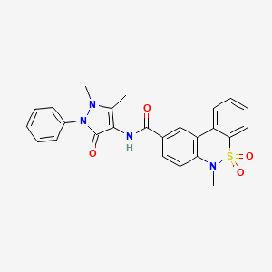 N-(1,5-dimethyl-3-oxo-2-phenyl-2,3-dihydro-1H-pyrazol-4-yl)-6-methyl-6H-dibenzo[c,e][1,2]thiazine-9-carboxamide 5,5-dioxide