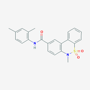 molecular formula C22H20N2O3S B11236035 N-(2,4-dimethylphenyl)-6-methyl-6H-dibenzo[c,e][1,2]thiazine-9-carboxamide 5,5-dioxide 