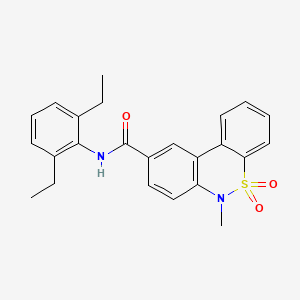 molecular formula C24H24N2O3S B11236041 N-(2,6-diethylphenyl)-6-methyl-6H-dibenzo[c,e][1,2]thiazine-9-carboxamide 5,5-dioxide 