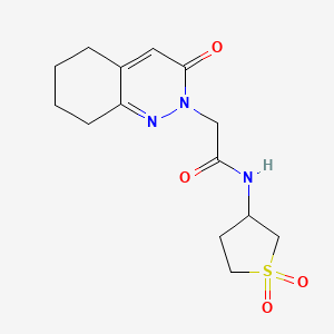 molecular formula C14H19N3O4S B11236048 N-(1,1-dioxidotetrahydrothiophen-3-yl)-2-(3-oxo-5,6,7,8-tetrahydrocinnolin-2(3H)-yl)acetamide 