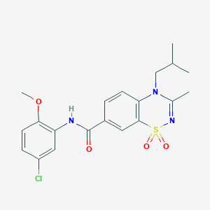 molecular formula C20H22ClN3O4S B11236054 N-(5-chloro-2-methoxyphenyl)-4-isobutyl-3-methyl-4H-1,2,4-benzothiadiazine-7-carboxamide 1,1-dioxide 