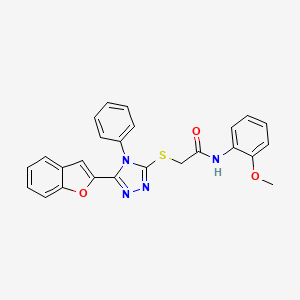 2-{[5-(1-benzofuran-2-yl)-4-phenyl-4H-1,2,4-triazol-3-yl]sulfanyl}-N-(2-methoxyphenyl)acetamide