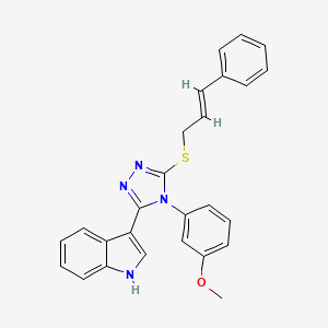 (E)-3-(5-(cinnamylthio)-4-(3-methoxyphenyl)-4H-1,2,4-triazol-3-yl)-1H-indole