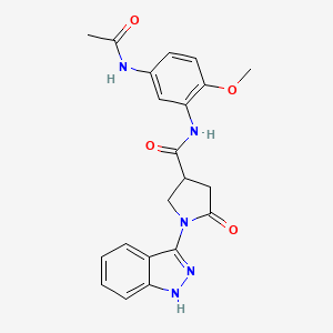 N-(5-Acetamido-2-methoxyphenyl)-1-(1H-indazol-3-YL)-5-oxopyrrolidine-3-carboxamide