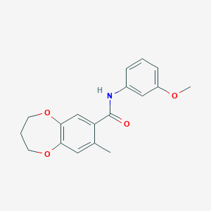 N-(3-methoxyphenyl)-8-methyl-3,4-dihydro-2H-1,5-benzodioxepine-7-carboxamide