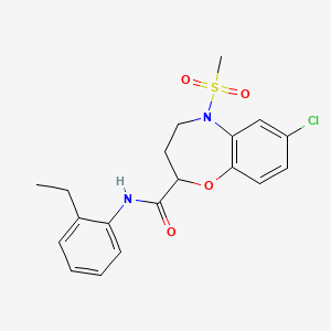 7-chloro-N-(2-ethylphenyl)-5-(methylsulfonyl)-2,3,4,5-tetrahydro-1,5-benzoxazepine-2-carboxamide