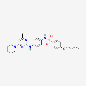 4-butoxy-N-(4-((4-methyl-6-(piperidin-1-yl)pyrimidin-2-yl)amino)phenyl)benzenesulfonamide